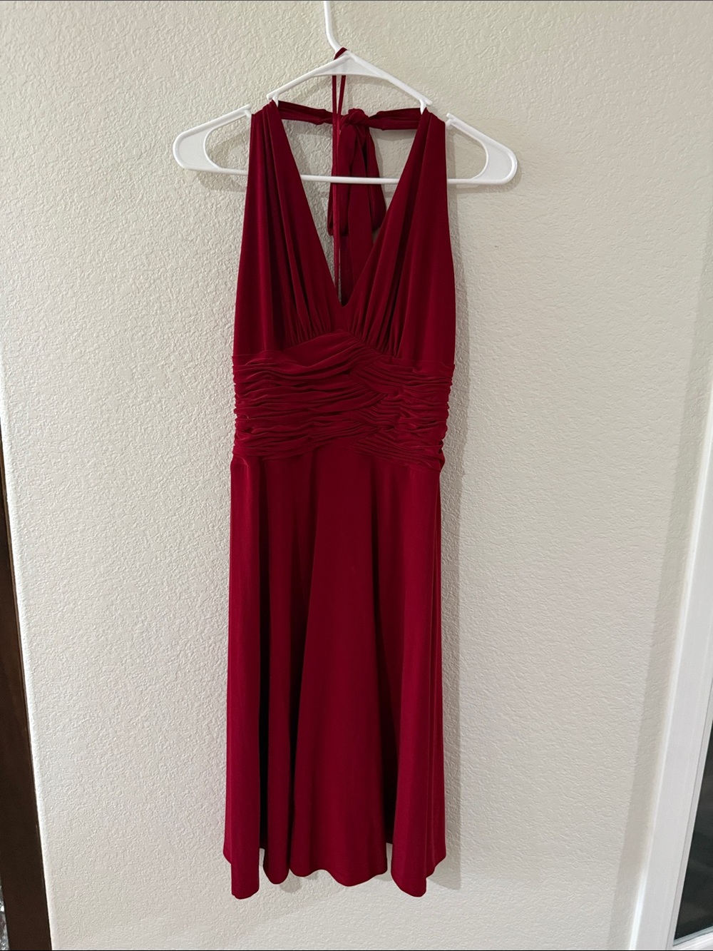 Jones New York Deep Red Halter Midi Dress